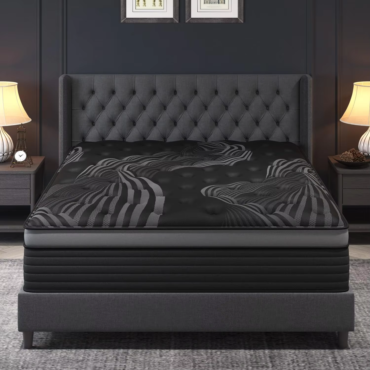 14 Inch Queen Hybrid Mattress,Medium Firm,Cooling Gel Memory Foam & Pocket Springs, Custom