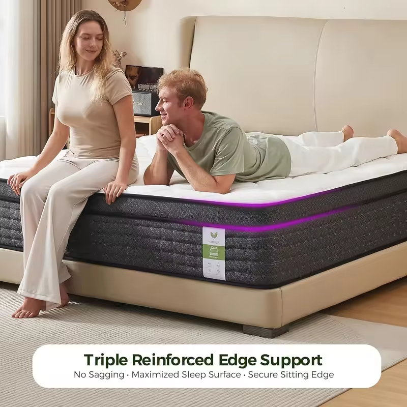 12 Inch Queen Mattress in a Box: Hybrid Memory Foam Queen Size Mattresses for Pressure Rrelief, Medium Firm Queen, Customized