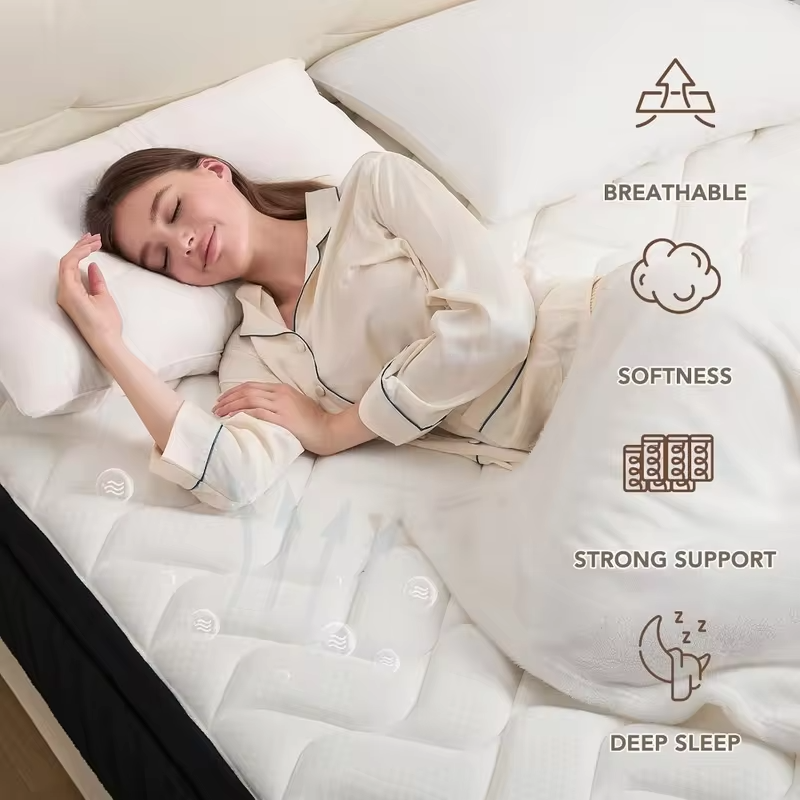 Queen Hybrid Mattress,12 Inch,Memory Foam & Independent Spring,Soft Comfort & Pressure Relief, Custom