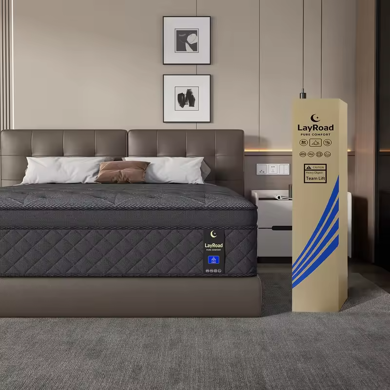 LayRoad 12-14inch Full-Size Memory Foam Mattress Available in Single, Twin, Queen, and King Sizes Boxed Mattress Medium Firmness