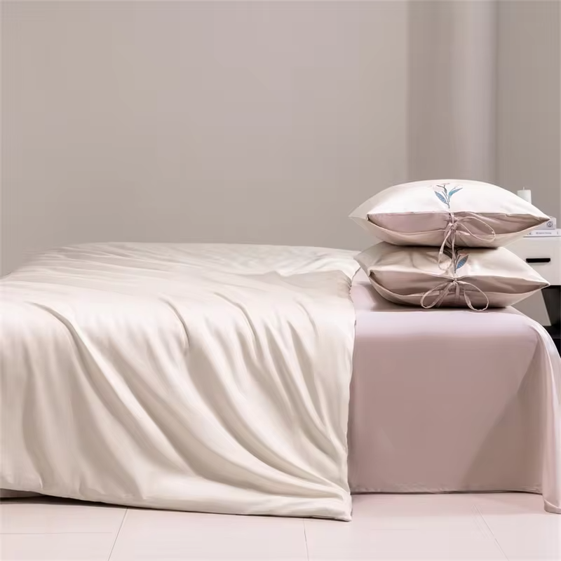Embroidered Floral Luxury Egyptian Cotton Bedding Set Double Queen King Size Solid Duvet Cover Bed Sheet Set Fitted Sheet 1000TC