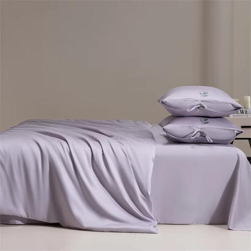 Embroidered Floral Luxury Egyptian Cotton Bedding Set Double Queen King Size Solid Duvet Cover Bed Sheet Set Fitted Sheet 1000TC
