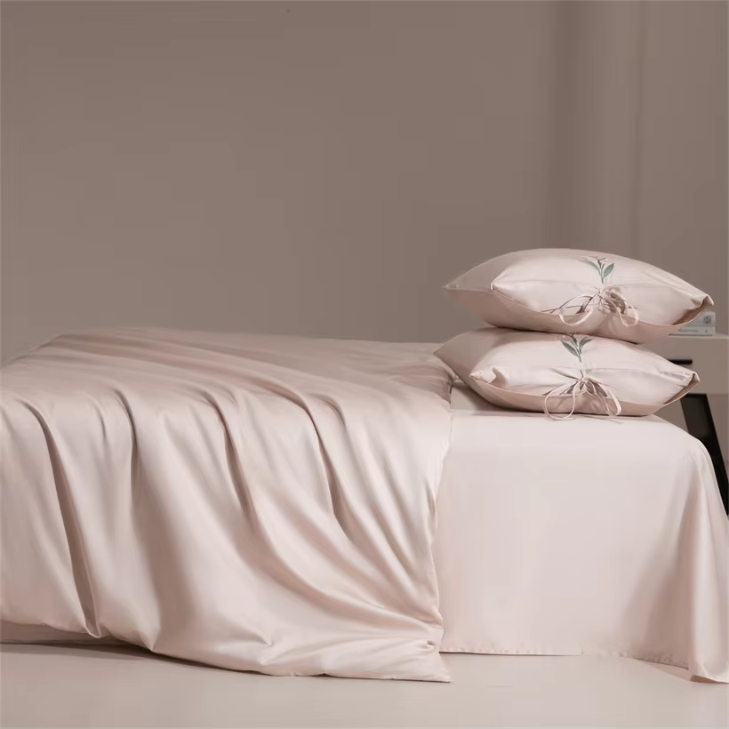 Embroidered Floral Luxury Egyptian Cotton Bedding Set Double Queen King Size Solid Duvet Cover Bed Sheet Set Fitted Sheet 1000TC