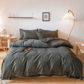 Black White Small Checks Printed Bed Set Floral Duvet Cover Pillowcase Bedding Set Bed Sheet Quilt Cover Single Queen King Size