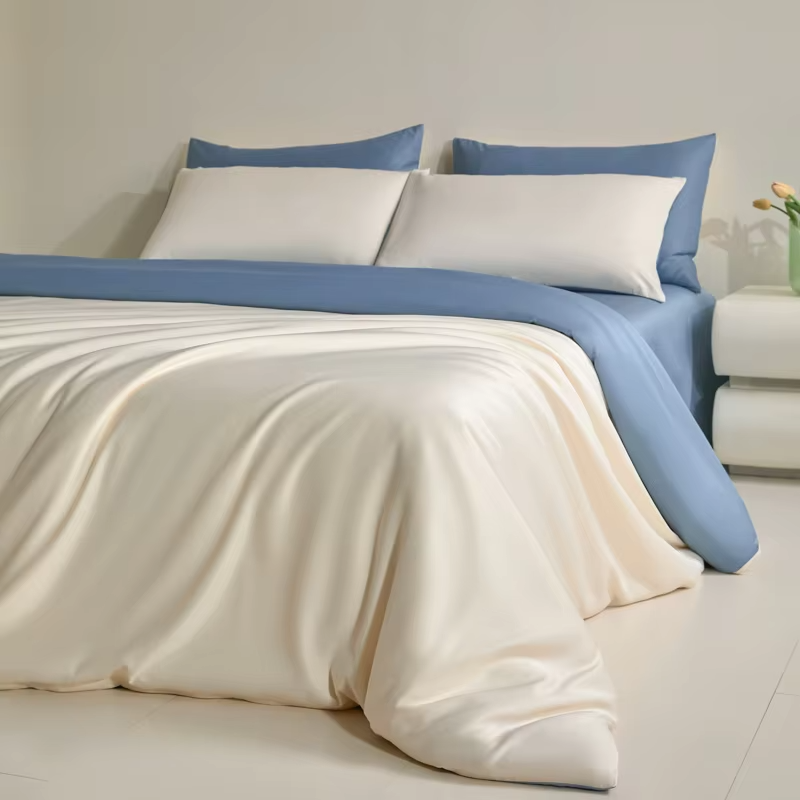 European ice silk four-piece set silky smooth sleeping naked light luxury high-end sense summer sleeping naked sheets bedding