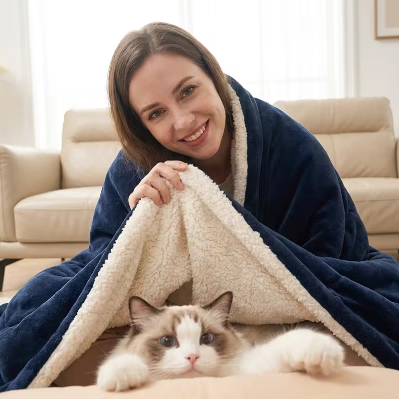 1PC Thick Double Sided Flannel Blanket 100×150/150×200/200×230/229×229cm Lightweight Warm Nap Cover Portable Blanket for Dorm Office Travel Camping All Season Daily Rest