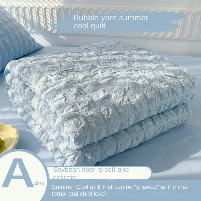 Summer Quilt Comforter Quilt Seersucker  Household Machine Washable Suitable Cool and Refreshing  Blanket
