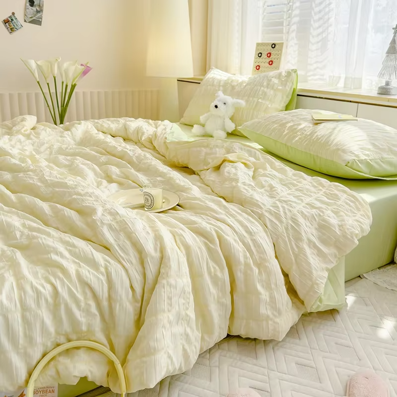 Summer Quilt Comforter Quilt Seersucker  Household Machine Washable Suitable Cool and Refreshing  Blanket