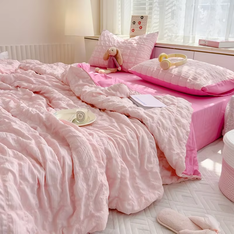 Summer Quilt Comforter Quilt Seersucker  Household Machine Washable Suitable Cool and Refreshing  Blanket