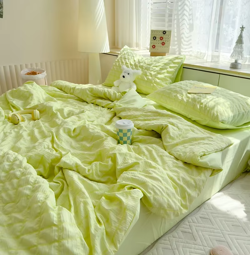 Summer Quilt Comforter Quilt Seersucker  Household Machine Washable Suitable Cool and Refreshing  Blanket