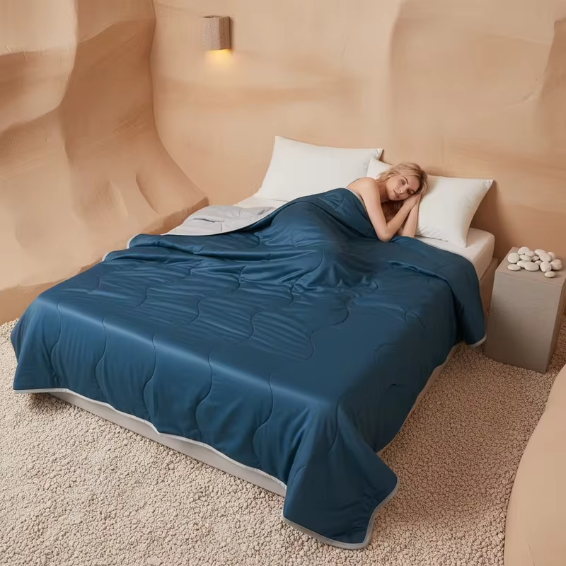 King Size Ice Silk Thin Quilt, Light & Airy Cooling Bedding, Great for Hot Summer Nights