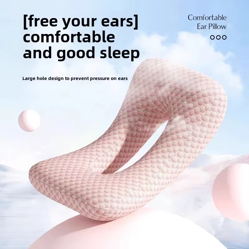 Polyester Cotton Beauty Pillow Anti-Aging Face Care Side Sleep Prevention Ear Pressure Relief Deep Sleep Support Adult Insomnia