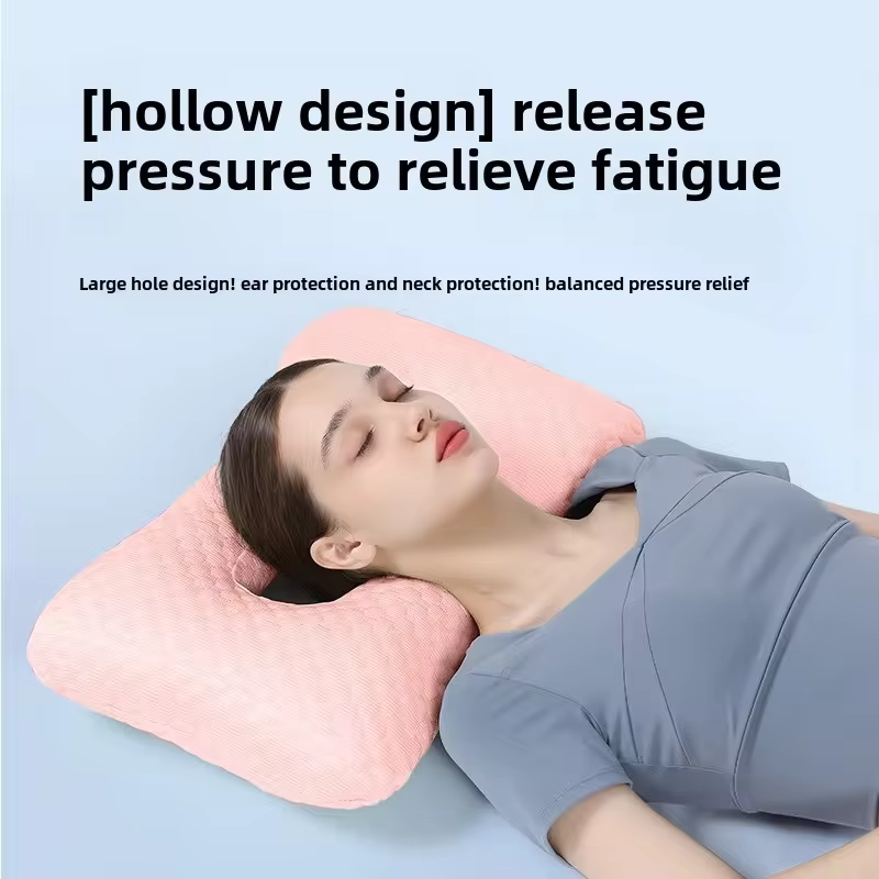 Polyester Cotton Beauty Pillow Anti-Aging Face Care Side Sleep Prevention Ear Pressure Relief Deep Sleep Support Adult Insomnia
