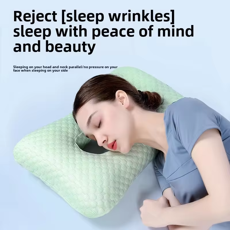 Polyester Cotton Beauty Pillow Anti-Aging Face Care Side Sleep Prevention Ear Pressure Relief Deep Sleep Support Adult Insomnia