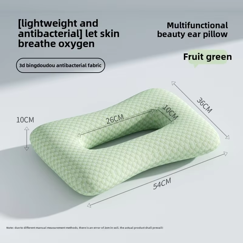 Polyester Cotton Beauty Pillow Anti-Aging Face Care Side Sleep Prevention Ear Pressure Relief Deep Sleep Support Adult Insomnia