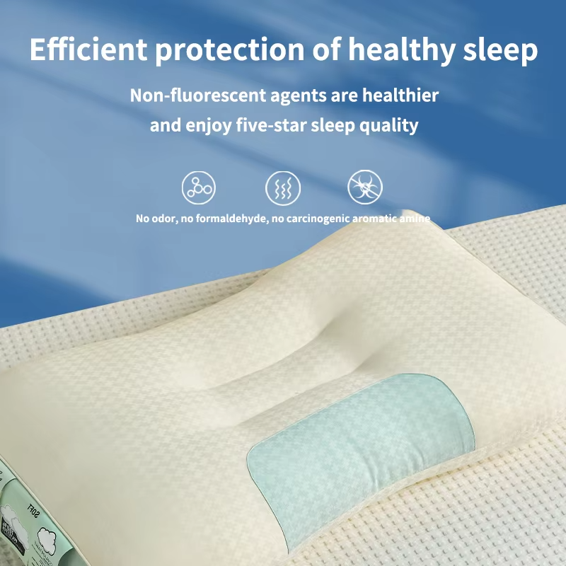 Two-tone Patchwork Sleeping Pillow Core Cervical Pillow Star Hotel Fiber Pillow Core Sleep Pillow