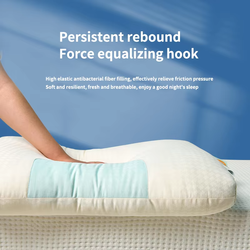 Two-tone Patchwork Sleeping Pillow Core Cervical Pillow Star Hotel Fiber Pillow Core Sleep Pillow