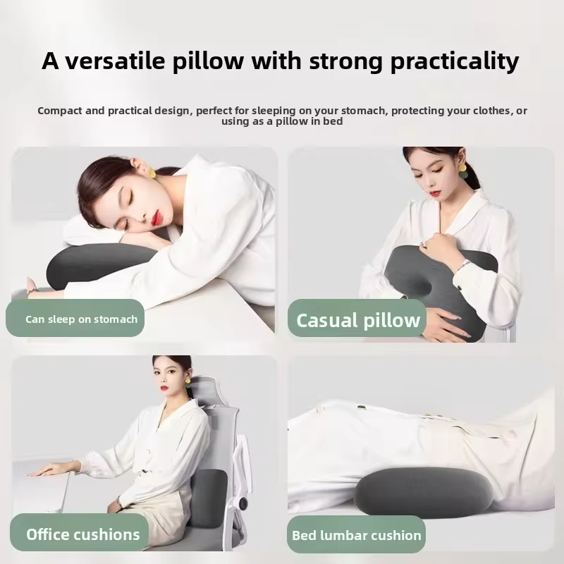 1pcs Mini Memory Foam Pillow Office Nap Pillow Portable Travel Neck Lumbar Support Cushion