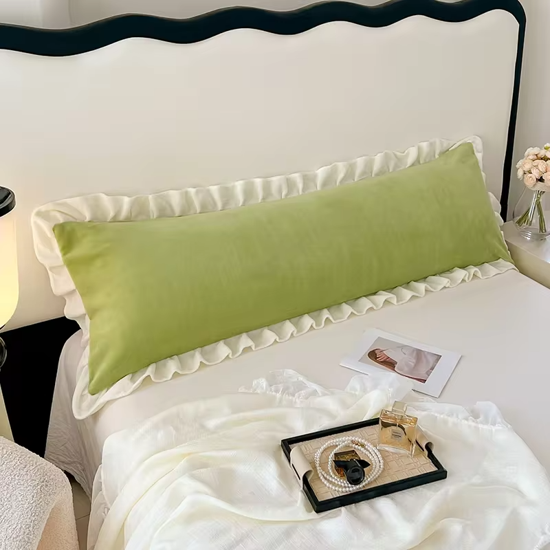 Super Soft Plush Velvet Pillow Cover Carved Flannel Pillow Case for Body Pillow Double Body Size Pillowcase for Sleeping Pillows