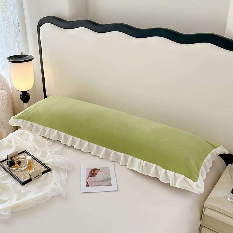 Super Soft Plush Velvet Pillow Cover Carved Flannel Pillow Case for Body Pillow Double Body Size Pillowcase for Sleeping Pillows