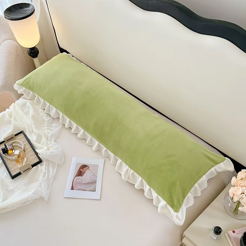 Super Soft Plush Velvet Pillow Cover Carved Flannel Pillow Case for Body Pillow Double Body Size Pillowcase for Sleeping Pillows