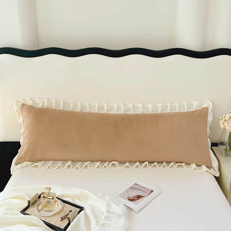 Super Soft Plush Velvet Pillow Cover Carved Flannel Pillow Case for Body Pillow Double Body Size Pillowcase for Sleeping Pillows