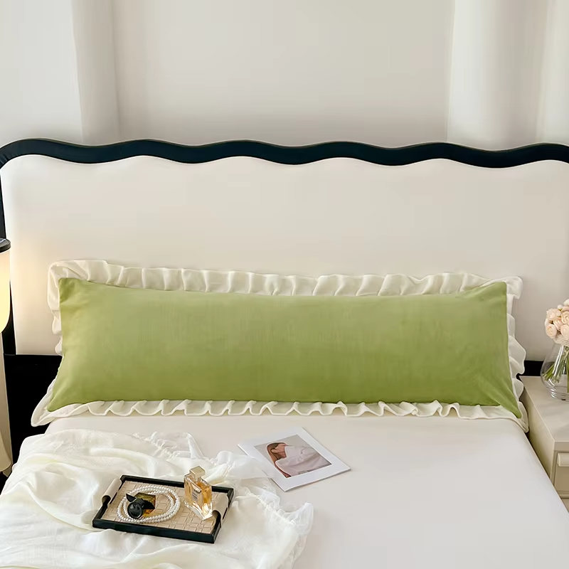 Super Soft Plush Velvet Pillow Cover Carved Flannel Pillow Case for Body Pillow Double Body Size Pillowcase for Sleeping Pillows