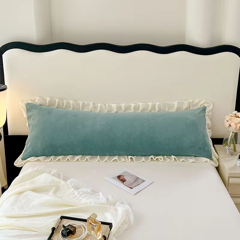Super Soft Plush Velvet Pillow Cover Carved Flannel Pillow Case for Body Pillow Double Body Size Pillowcase for Sleeping Pillows