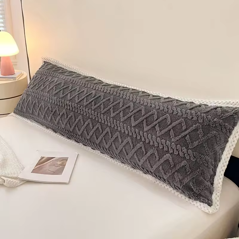 1pc Pillowcase Flannel Pillow Cover 48x120/48x150/48x180 Cushion Cover Rectangle Pillowslip Soft Pillow Case