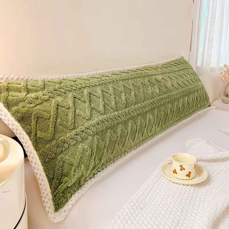 1pc Pillowcase Flannel Pillow Cover 48x120/48x150/48x180 Cushion Cover Rectangle Pillowslip Soft Pillow Case