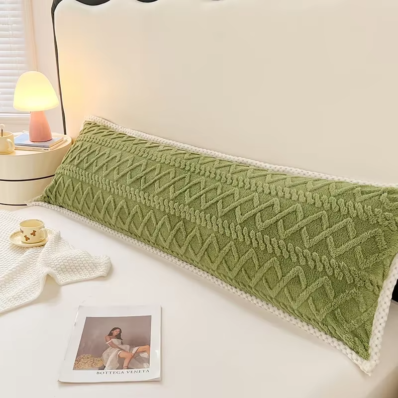 1pc Pillowcase Flannel Pillow Cover 48x120/48x150/48x180 Cushion Cover Rectangle Pillowslip Soft Pillow Case
