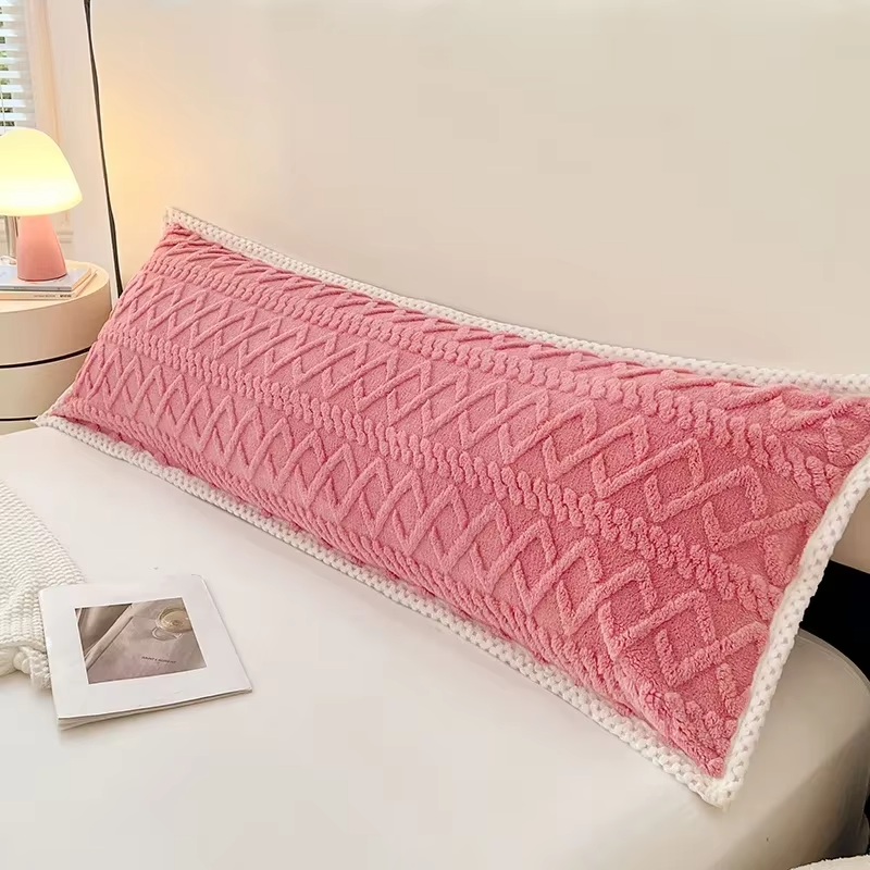 1pc Pillowcase Flannel Pillow Cover 48x120/48x150/48x180 Cushion Cover Rectangle Pillowslip Soft Pillow Case