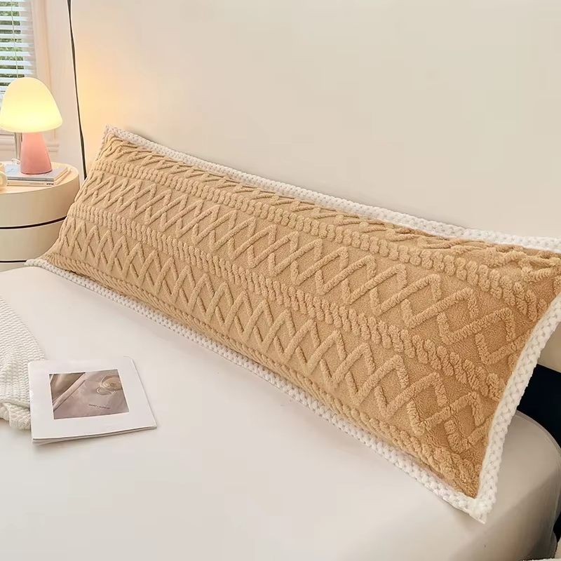 1pc Pillowcase Flannel Pillow Cover 48x120/48x150/48x180 Cushion Cover Rectangle Pillowslip Soft Pillow Case