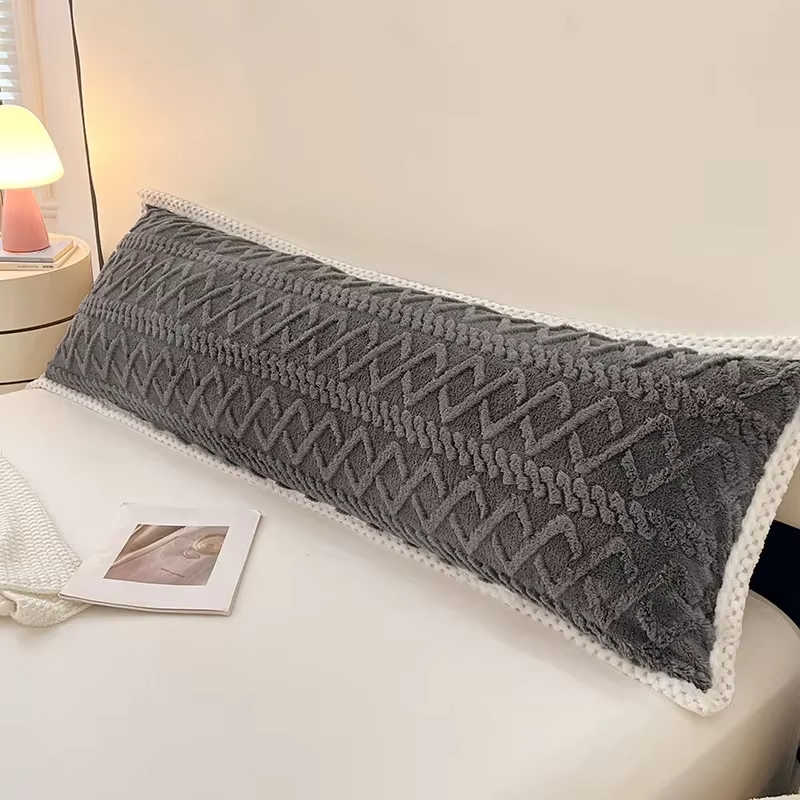 1pc Pillowcase Flannel Pillow Cover 48x120/48x150/48x180 Cushion Cover Rectangle Pillowslip Soft Pillow Case