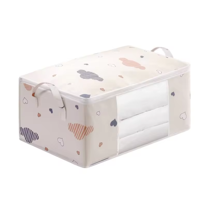 Large Capacity Clothes Storage Bag Organizer With Reinforced Handle Suitable For Blankets Bedding Foldable With Sturdy Zipper