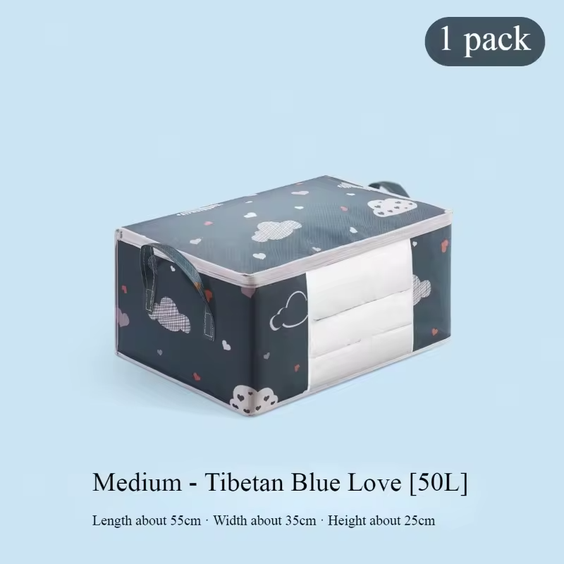 Large Capacity Clothes Storage Bag Organizer With Reinforced Handle Suitable For Blankets Bedding Foldable With Sturdy Zipper