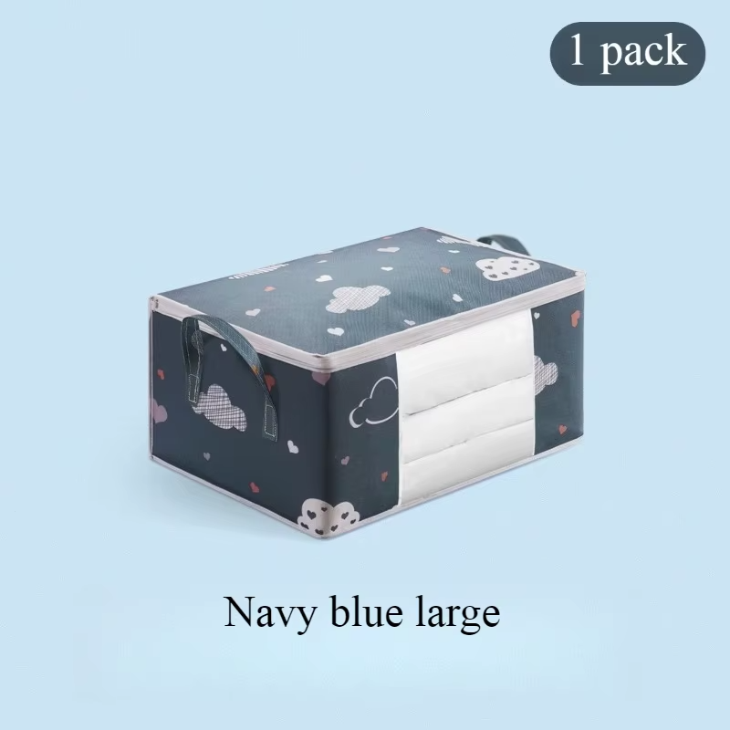 Large Capacity Clothes Storage Bag Organizer With Reinforced Handle Suitable For Blankets Bedding Foldable With Sturdy Zipper