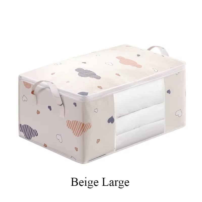 Large Capacity Clothes Storage Bag Organizer With Reinforced Handle Suitable For Blankets Bedding Foldable With Sturdy Zipper