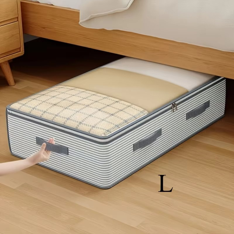 Large Storage Organizer Bag -Heavy-Duty Non-Woven Fabric with Clear Window, Multi-Layer Clothing Organizer for Closet, Under-Bed