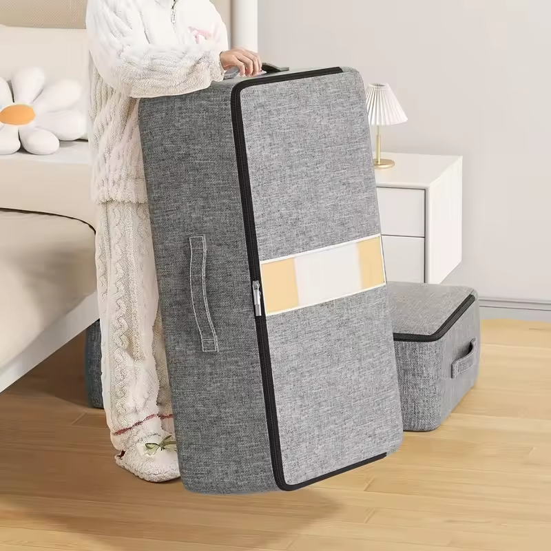 Large Capacity Underbed Storage Bag,Foldable Quilt Blanket Organizer,Foldable Clothing Storage For Pants Coats,Wardrobe Closet