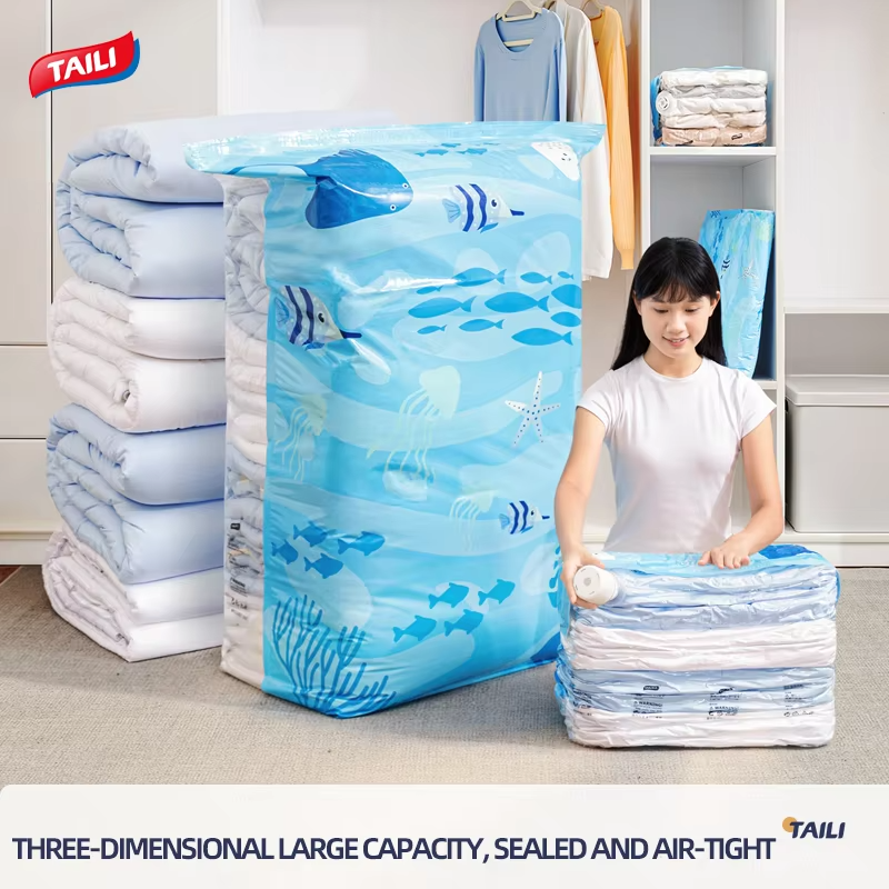 TAILI Thickened Vacuum Compression Bag, Transparent Quilt Vacuum Bag , Household Clothing Storage And Sorting Bag , Storage Bag