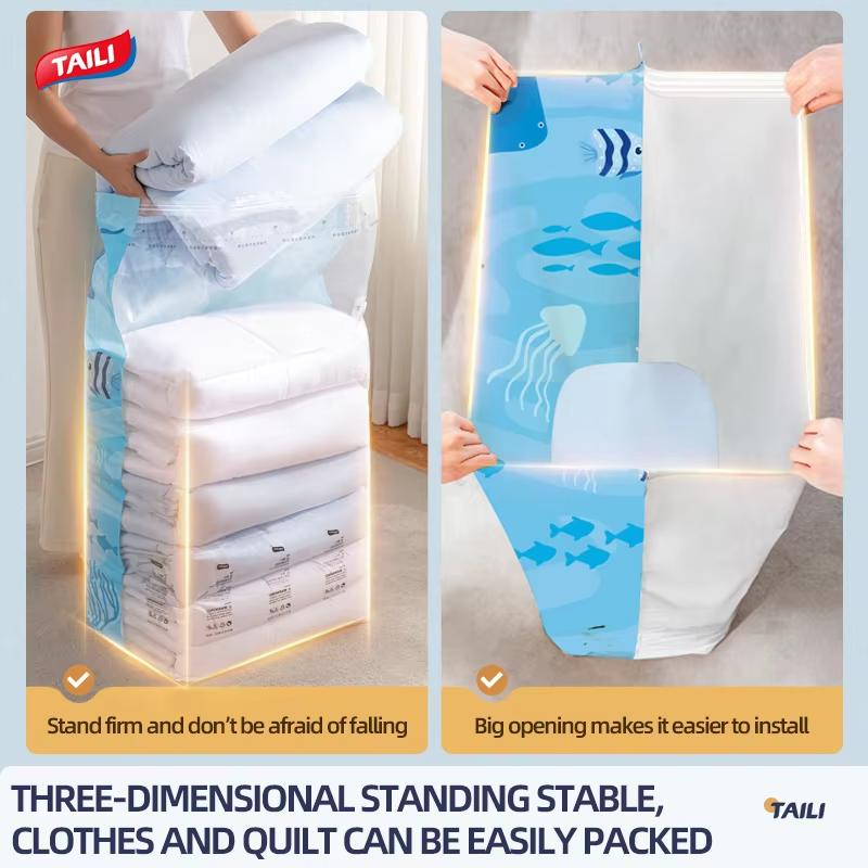 TAILI Thickened Vacuum Compression Bag, Transparent Quilt Vacuum Bag , Household Clothing Storage And Sorting Bag , Storage Bag