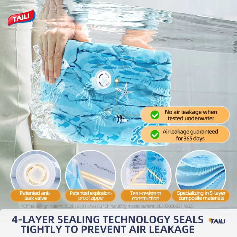 TAILI Thickened Vacuum Compression Bag, Transparent Quilt Vacuum Bag , Household Clothing Storage And Sorting Bag , Storage Bag