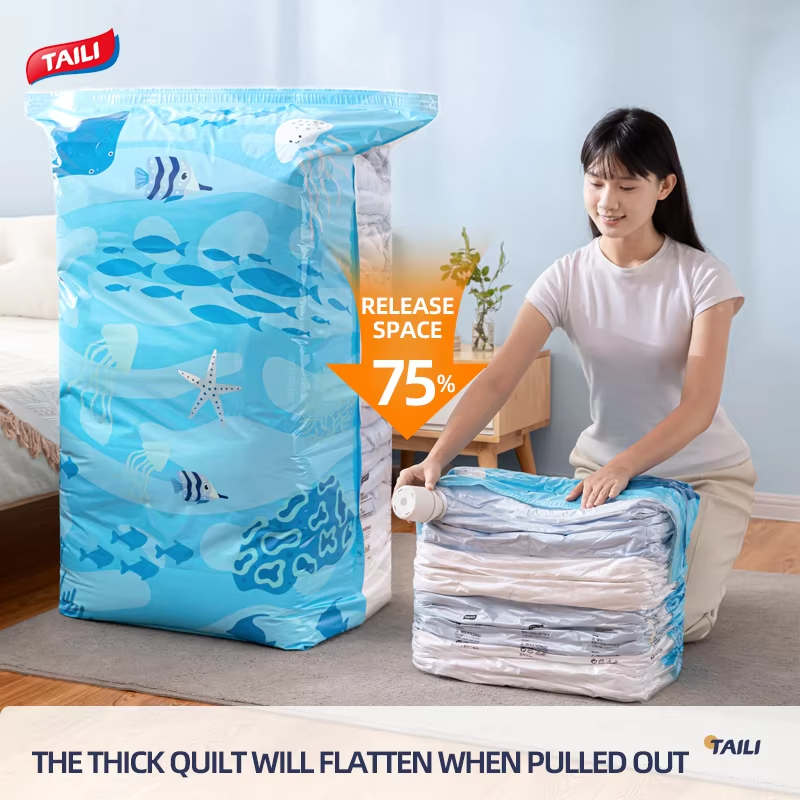 TAILI Thickened Vacuum Compression Bag, Transparent Quilt Vacuum Bag , Household Clothing Storage And Sorting Bag , Storage Bag