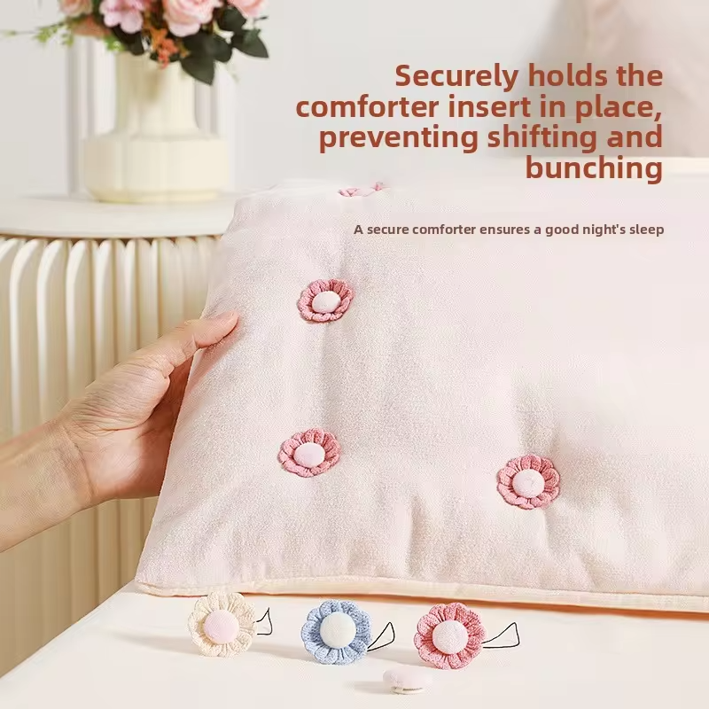 No-Pin Quilt Clips for Safety | Cute Fresh Bedding Holders | Anti-Slip Sheet Fasteners to Keep Duvet from Slipping